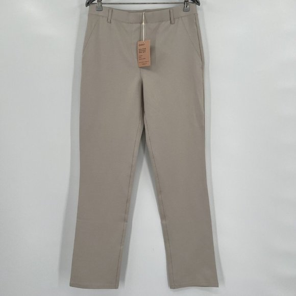 Quince Pants - Quince Women's Ecru-Beige Ultra-Stretch Ponte Pant Straight Leg sz M 28" NWT